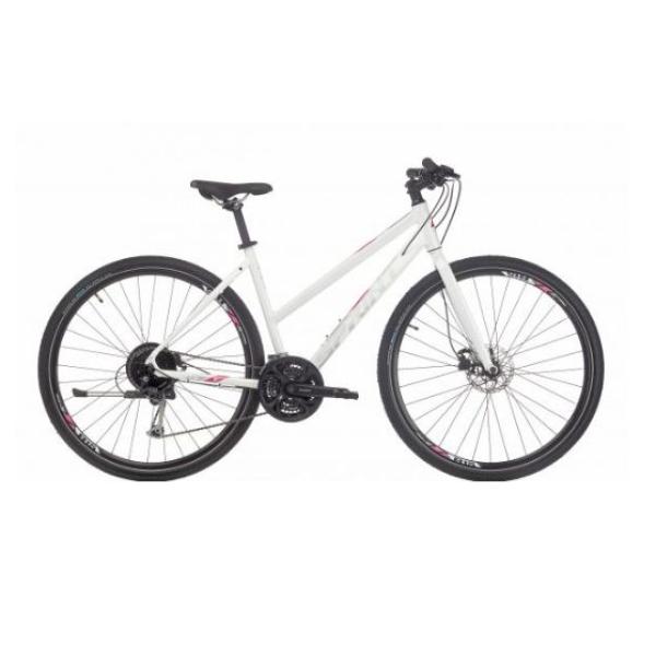 Дамски велосипед Sprint CROXER PLUS LADY RIGID 28 Бял гланц/сиво-розово